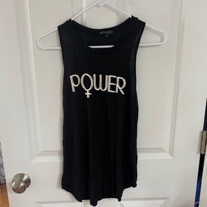 Fifth Sun Black Women's Muscle Tee with 'Power' Graphic